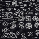 Black Colour Geometric Print Soft Cotton Fabric 42 inches Width