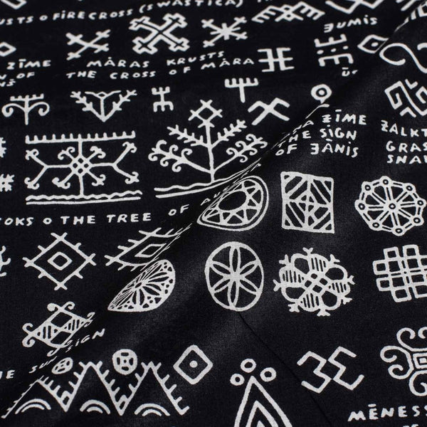Black Colour Geometric Print Soft Cotton Fabric 42 inches Width