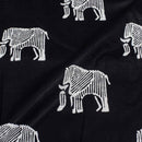 Black Colour Quirky Print Soft Cotton Fabric 42 inches Width