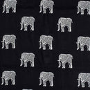 Black Colour Quirky Print Soft Cotton Fabric 42 inches Width