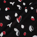 Black Colour Quirky Print Soft Cotton Fabric 42 inches Width