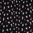 Black Colour Quirky Print Soft Cotton Fabric 42 inches Width