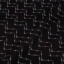 Black Colour Geometric Print Soft Cotton Fabric 42 inches Width