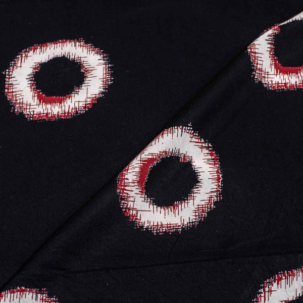 Black Colour Geometric Print Soft Cotton Fabric 42 inches Width
