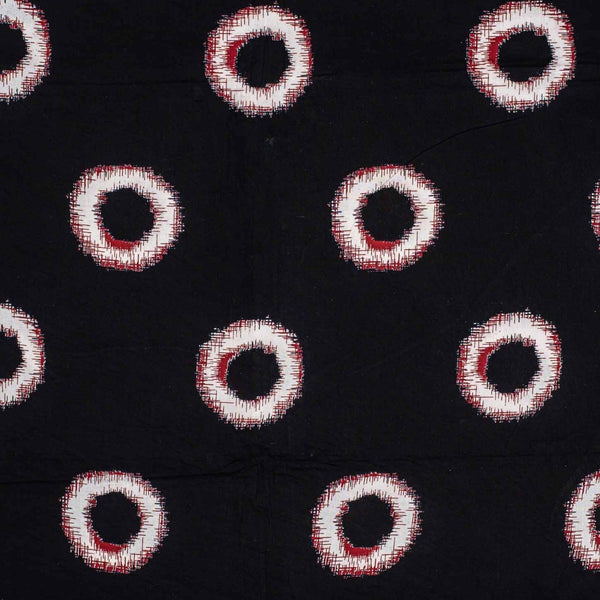Black Colour Geometric Print Soft Cotton Fabric 42 inches Width