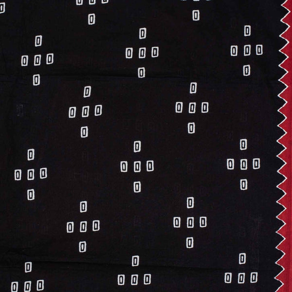 Black Colour Geometric Print Soft Cotton Fabric 42 inches Width