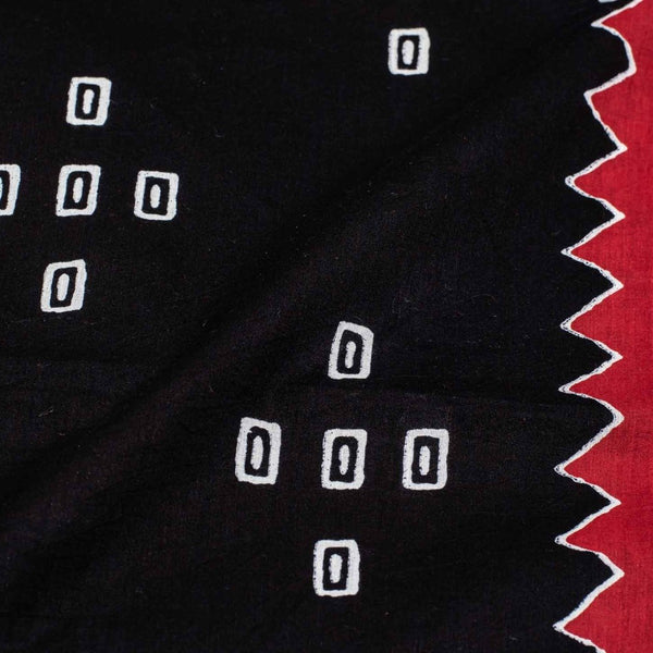 Black Colour Geometric Print Soft Cotton Fabric 42 inches Width