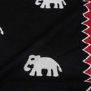 Black Colour Quirky Print Soft Cotton Fabric 42 inches Width