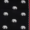 Black Colour Quirky Print Soft Cotton Fabric 42 inches Width