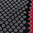 Black Colour Geometric Print Soft Cotton Fabric With One Side Border 42 inches Width