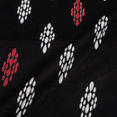 Black Colour Geometric Print Soft Cotton Fabric  42 inches Width