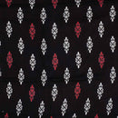 Black Colour Geometric Print Soft Cotton Fabric  42 inches Width