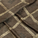 Cedar Colour Ajarakh Hand Block Print Muslin Dobby Fabric Pre Cut Of 2.5 Meter