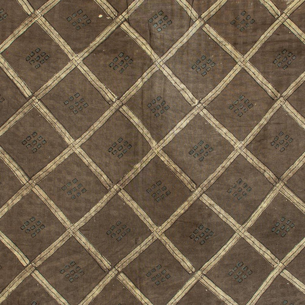 Cedar Colour Ajarakh Hand Block Print Muslin Dobby Fabric Pre Cut Of 2.5 Meter