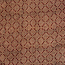 Beige Colour Ajarakh Hand Block Print Muslin Dobby Fabric Pre Cut Of 2.35 Meter