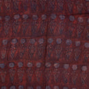 Magenta Colour Ajarakh Hand Block Print Muslin Dobby Fabric Pre Cut Of 2.35 Meter