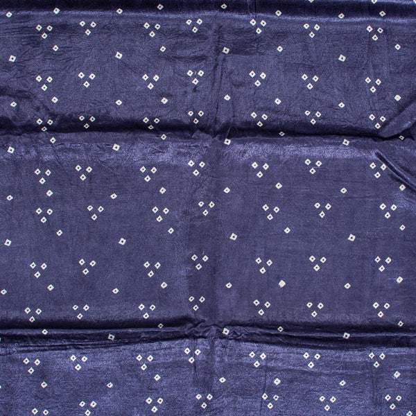 Indigo Blue Colour Authentic Ek Bundi Bandhani  Mashru Gaji Fabric