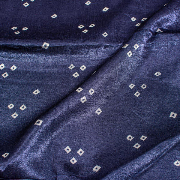 Indigo Blue Colour Authentic Ek Bundi Bandhani  Mashru Gaji Fabric