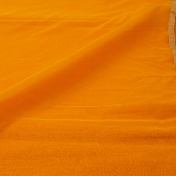 Golden Jari Border Kora Chanderi Fabric