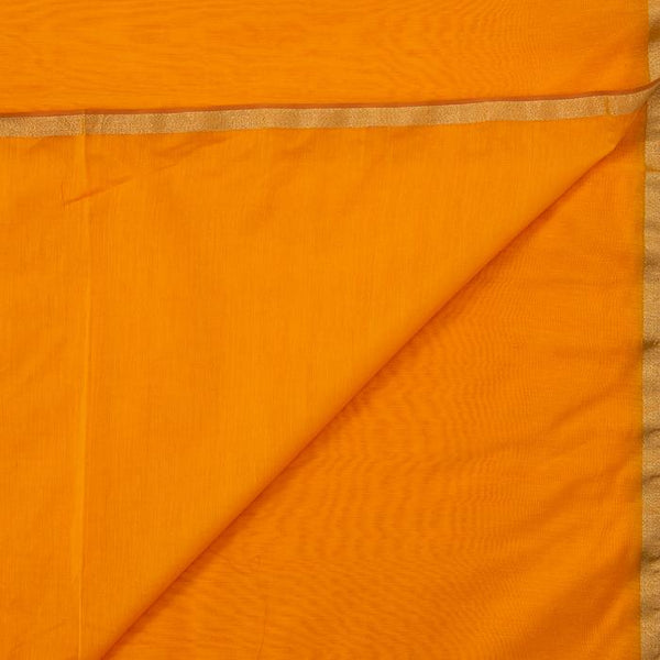 Golden Jari Border Kora Chanderi Fabric