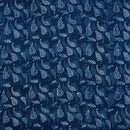 Indigo Colour Geometric Block Print Kantha Cotton Fabric