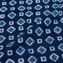 Indigo Colour Geometric Block Print Kantha Cotton Fabric