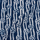 Indigo Colour Geometric Block Print Kantha Cotton Fabric