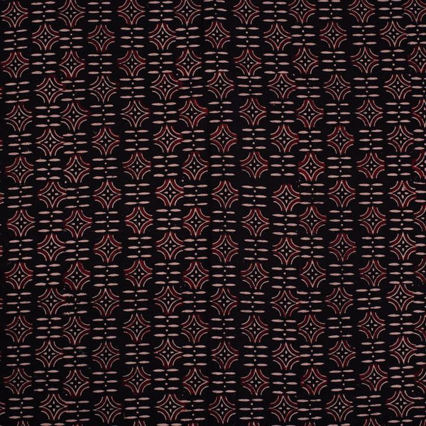 Black Color  Double Kaam Vegetable Print Gamathi Cotton Fabric