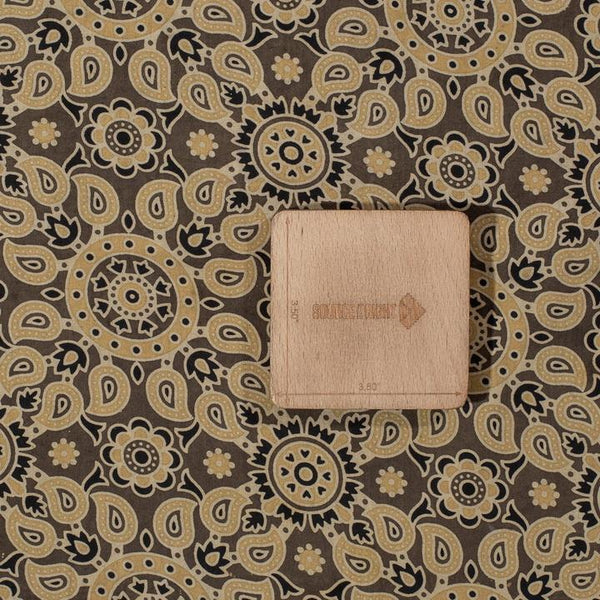 Cedar Colour Ajarakh Natural Dye Block Print Cotton Fabric