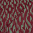 Maroon Colour Ikat Print Flex Cotton Fabric