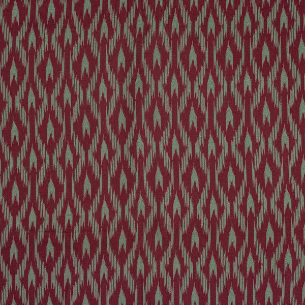 Maroon Colour Ikat Print Flex Cotton Fabric