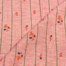 Carrot Pink Colour  Floral Print South Cotton Fabric 