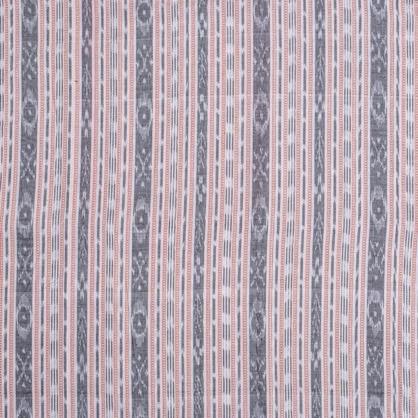 Off White Handloom Sambalpuri Ikat Pattern Cotton Fabric 1.07 Meters[42 inches] Width 