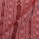 Maroon Two Tone Handloom Sambalpuri Ikat Pattern Cotton Fabric 1.07 Meters[42 inches] Width 
