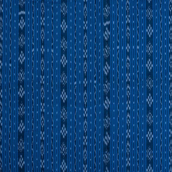 Teal Blue Handloom Sambalpuri Ikat Pattern Cotton Fabric 1.07 Meters[42 inches] Width 