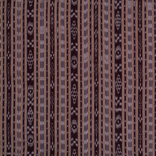 Coffee To Purple Two Tone Handloom Sambalpuri Ikat Pattern Cotton Fabric 1.07 Meters[42 inches] Width 
