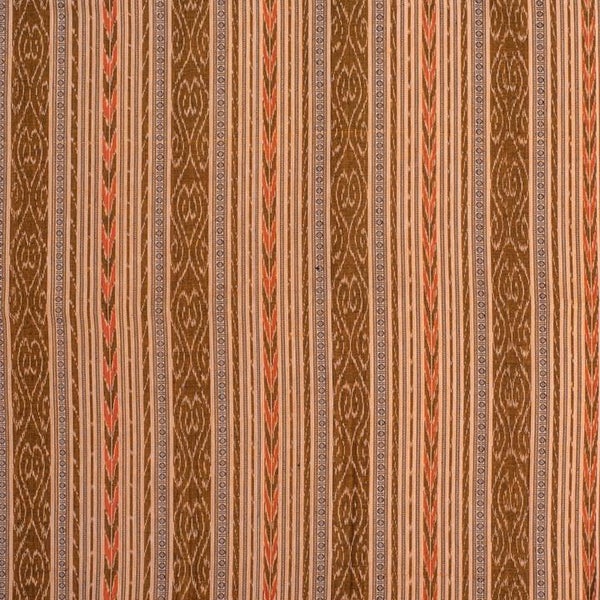 Peach Two Tone Handloom Sambalpuri Ikat Pattern Cotton Fabric 1.07 Meters[42 inches] Width 