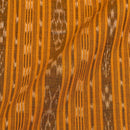 Mustard Orange Handloom Sambalpuri Ikat Pattern Cotton Fabric 1.07 Meters[42 inches] Width 