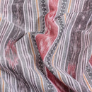 Grey White Handloom Sambalpuri Ikat Pattern Cotton Fabric 1.07 Meters[42 inches] Width 