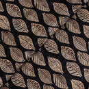 Black Colour Hand Block Print Gaji Fabric