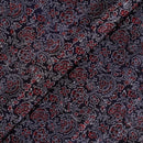 Black Colour Hand Block Print Gaji Fabric