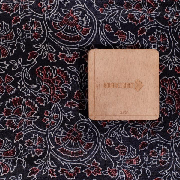 Black Colour Hand Block Print Gaji Fabric
