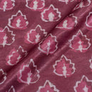 Dusty Rose Colour Dabu Print Mashru Gaji Fabric