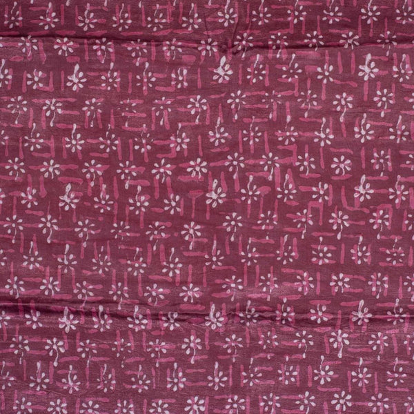 Dusty Rose Colour Dabu Print Mashru Gaji Fabric