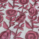 Dusty Rose Colour Dabu Print Mashru Gaji Fabric