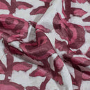 Dusty Rose Colour Dabu Print Mashru Gaji Fabric