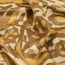 Bronze Mist Colour Dabu Print Mashru Gaji Fabric