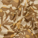 Bronze Mist Colour Dabu Print Mashru Gaji Fabric