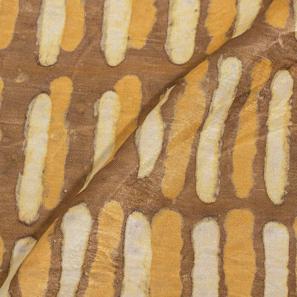 Bronze Mist Colour Dabu Print Mashru Gaji Fabric