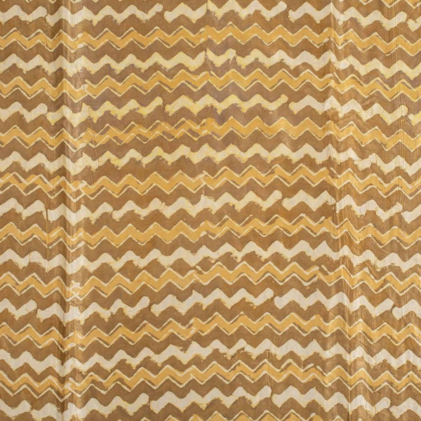 Bronze Mist Colour Dabu Print Mashru Gaji Fabric